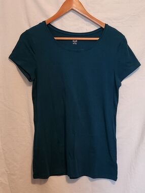 Apt. 9 Scoop Neck Short Sleeve Tee - Teal Blue